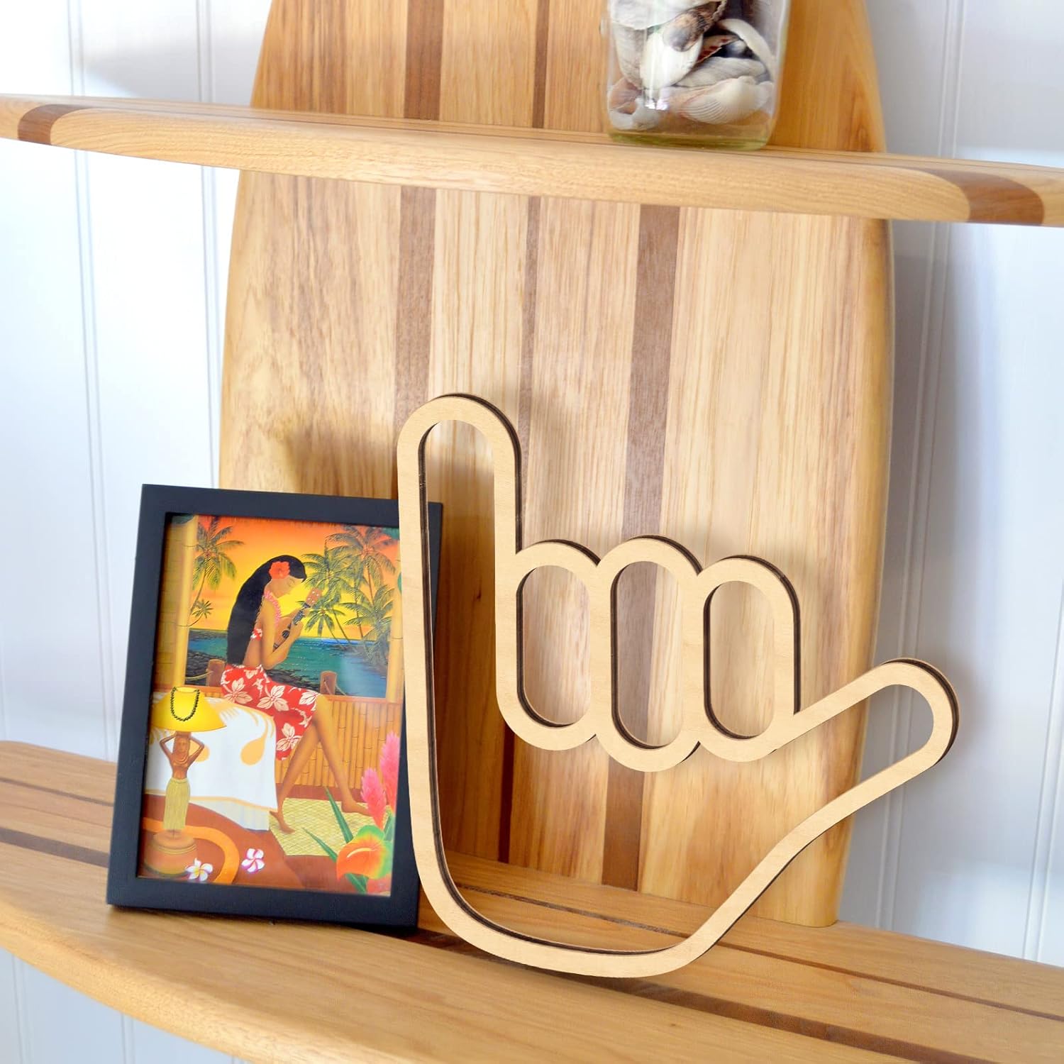 Shaka Wooden Wall Sign for Home Decor