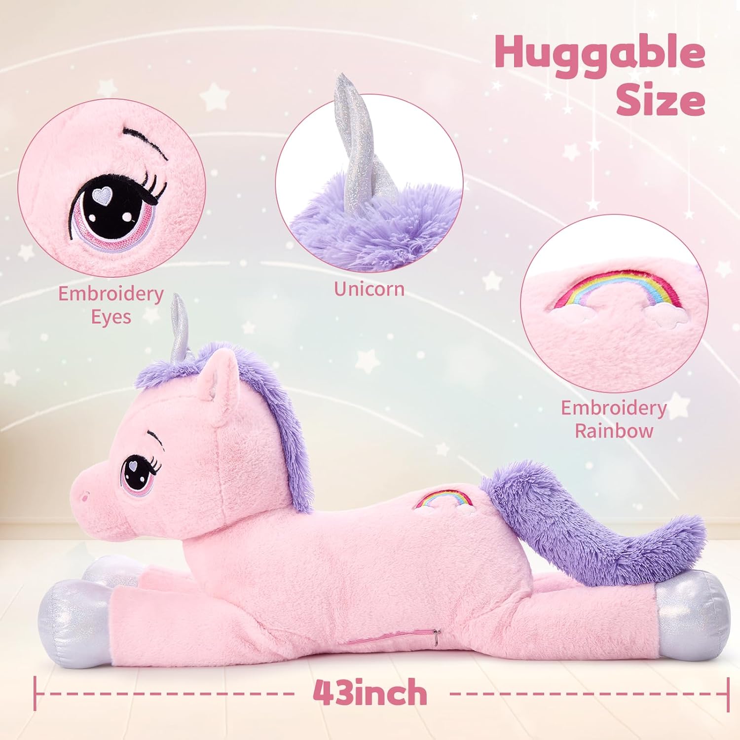 MaoGoLan 43 Inch Unicorn Plush Pillow