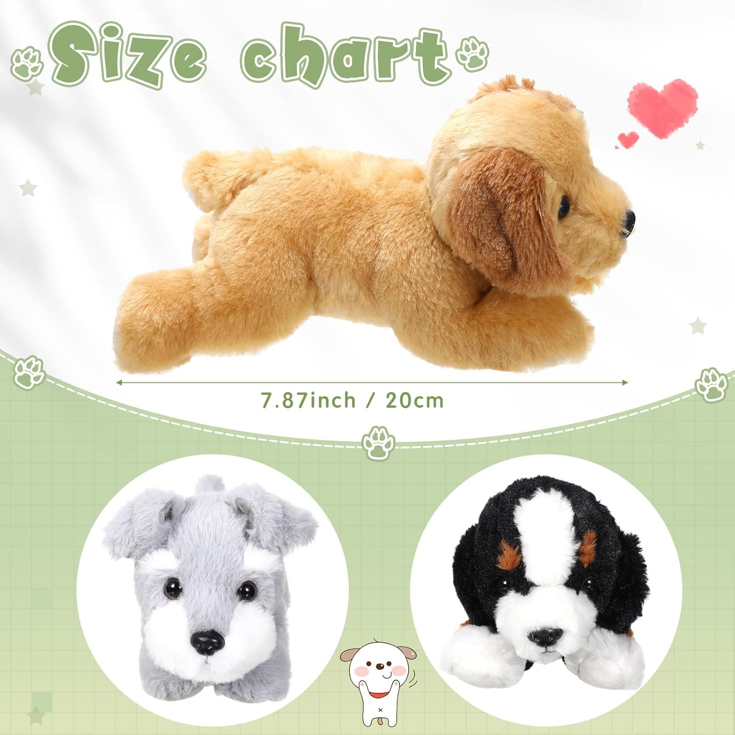 Skylety 3 Pcs Plush Dog Pillow Toy Set