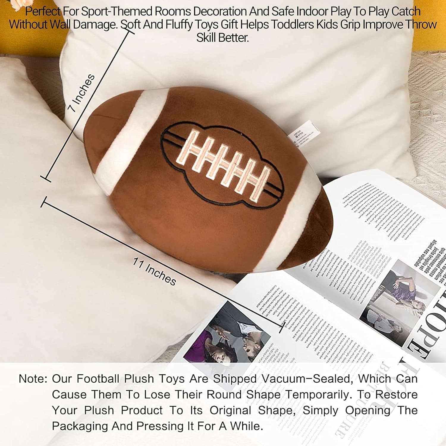 Football Plush Pillow for Boys 1-3 Years