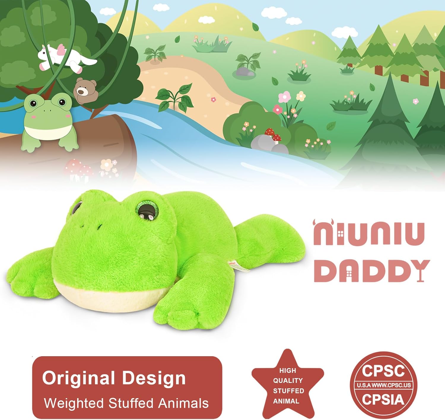 Niuniu Daddy 20 Inch Weighted Plush Frog Toy