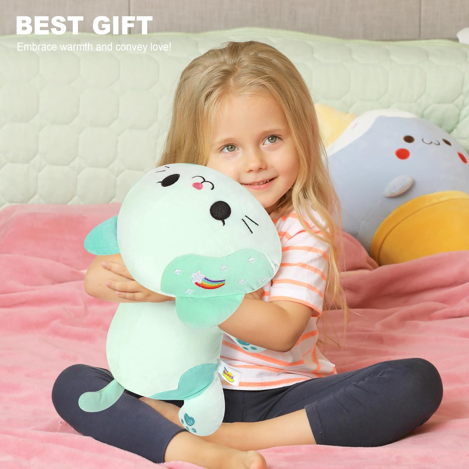 Onsoyours Rainbow Cat Plush 13 Inch Toy