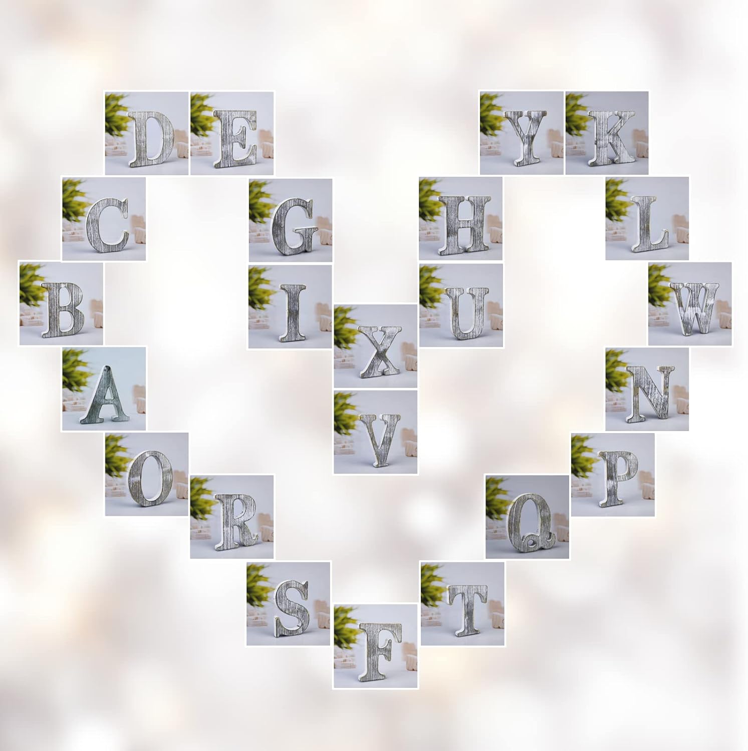 4 Inch Unfinished Wood Letters for Wall Decor