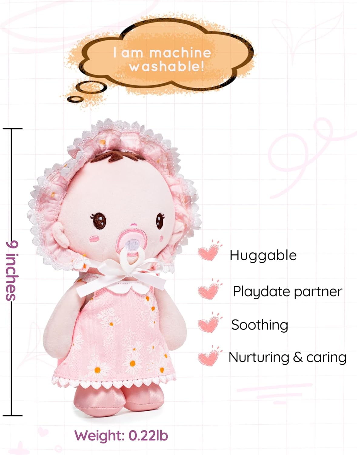Soft Baby Doll Toy for 1 Year Old Girl