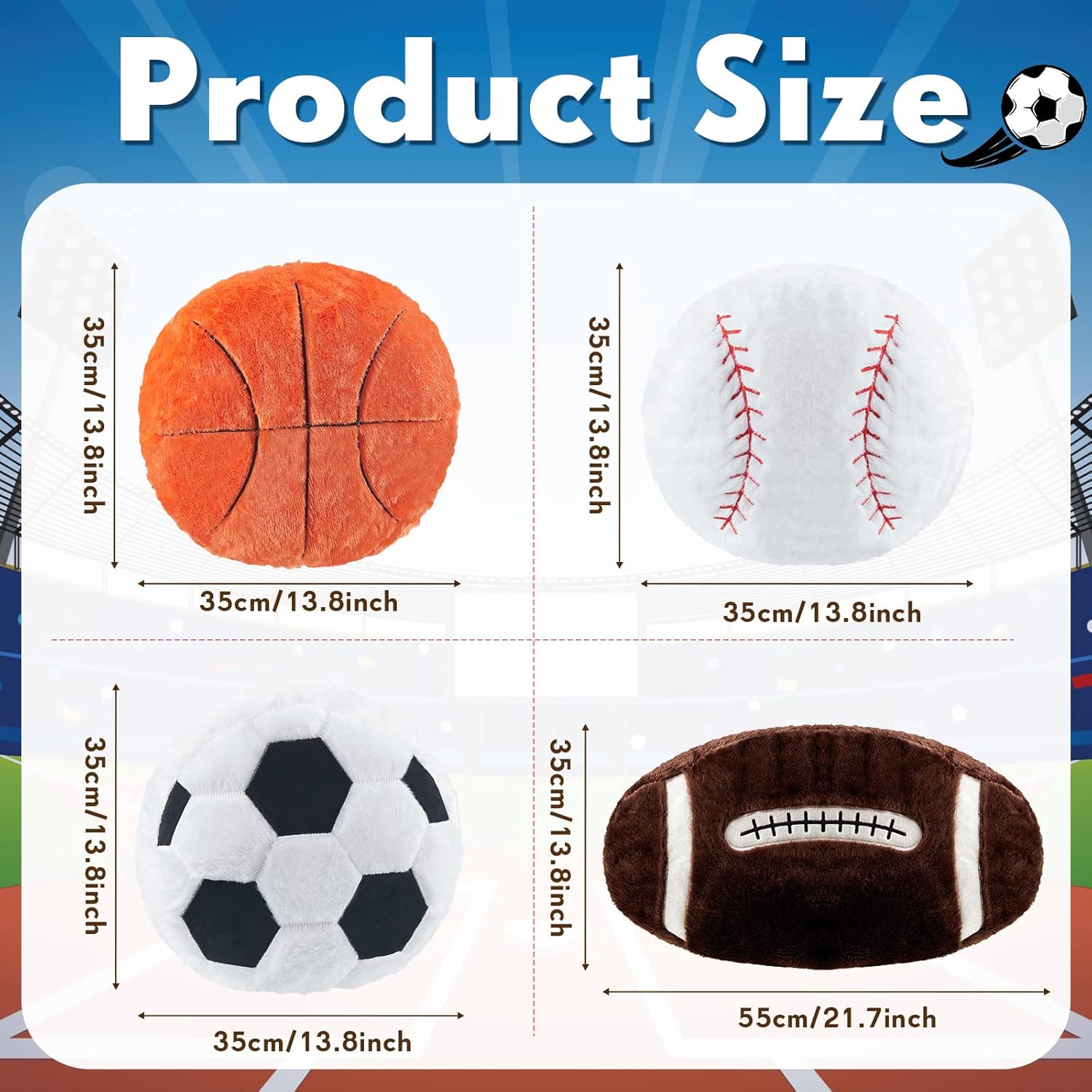 Juexica 4 Pcs Sports Throw Pillows