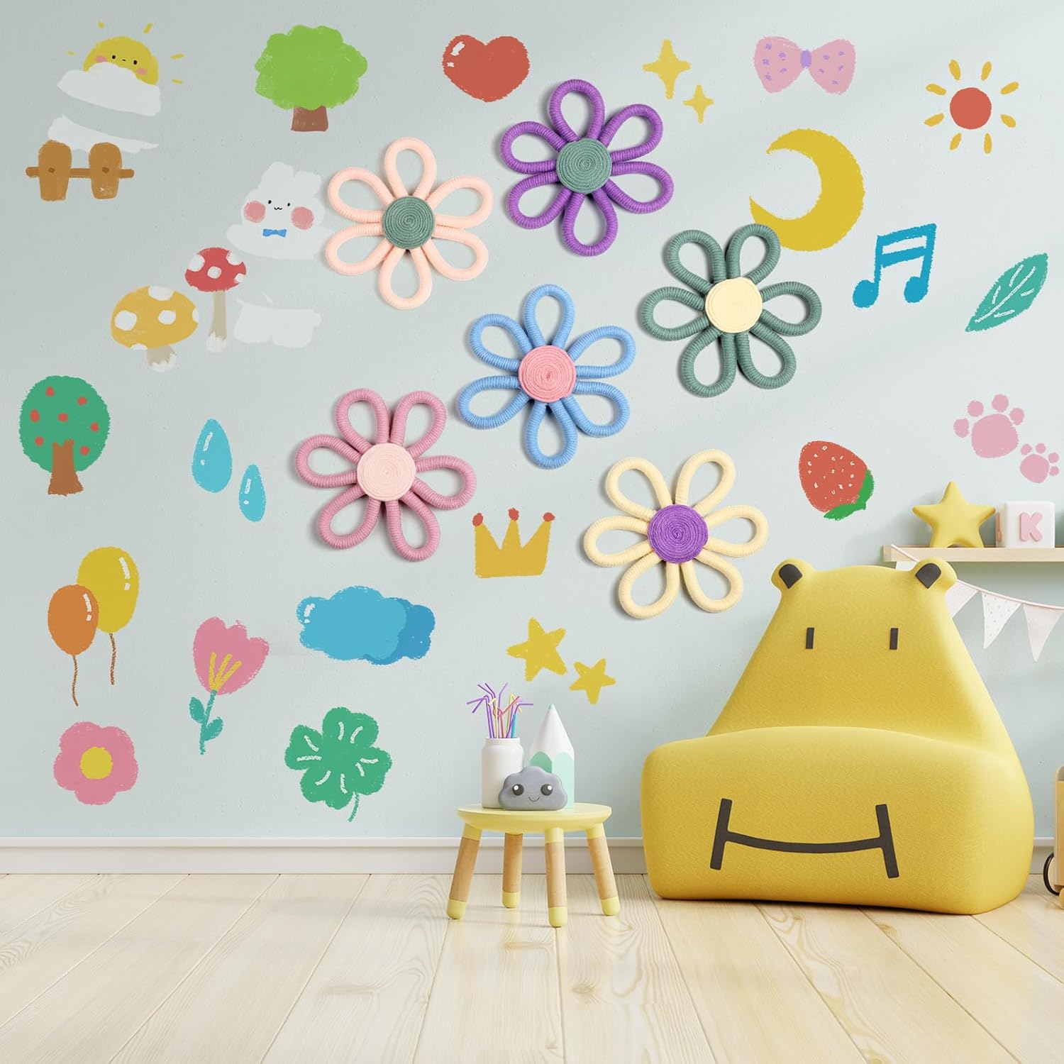 Ripeng 6 Pcs Boho Wall Decor for Girls