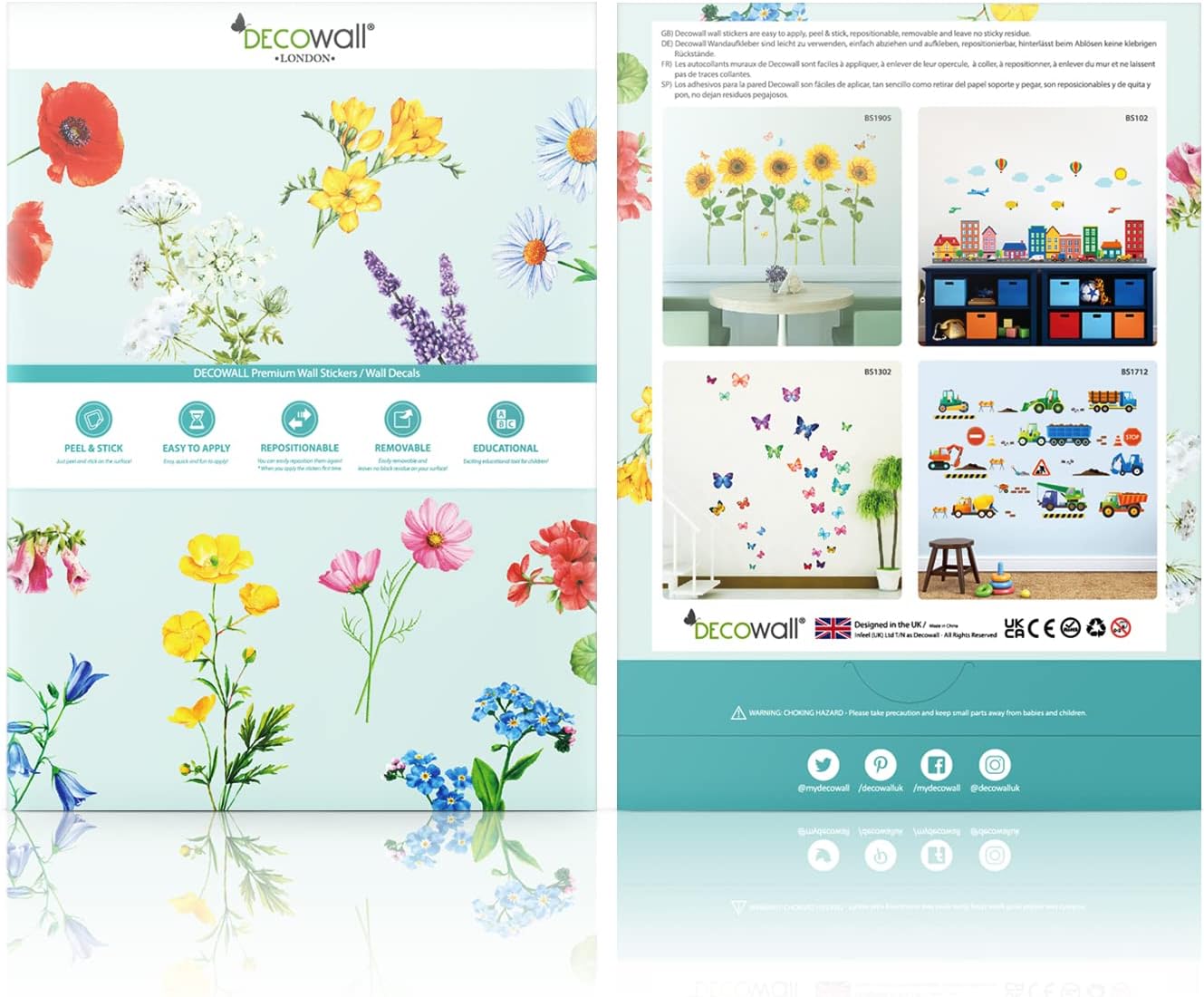 DECOWALL Animal Alphabet Numbers Wall Stickers