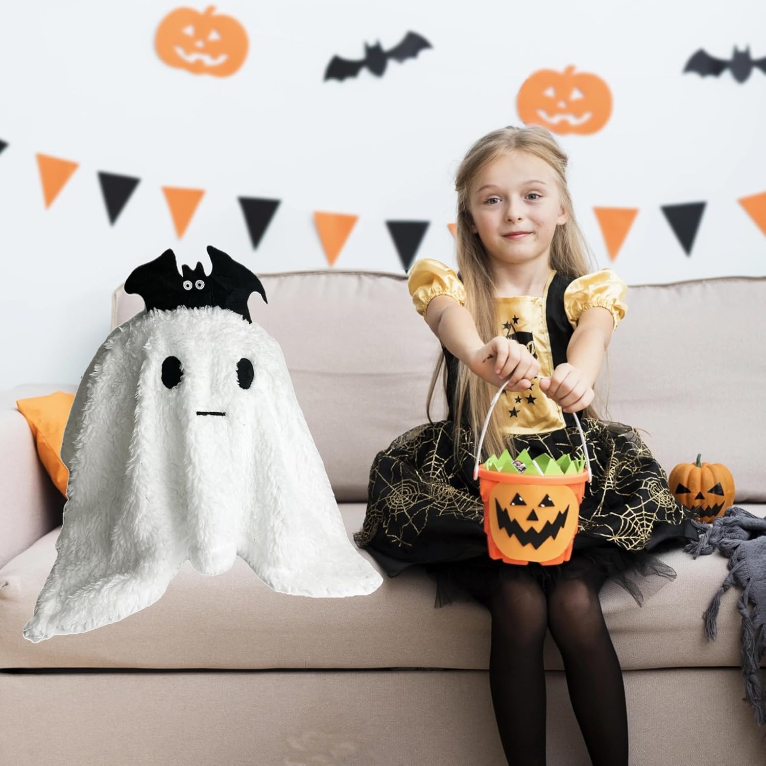 Cute 98 Inch Halloween Ghost Plush Toy