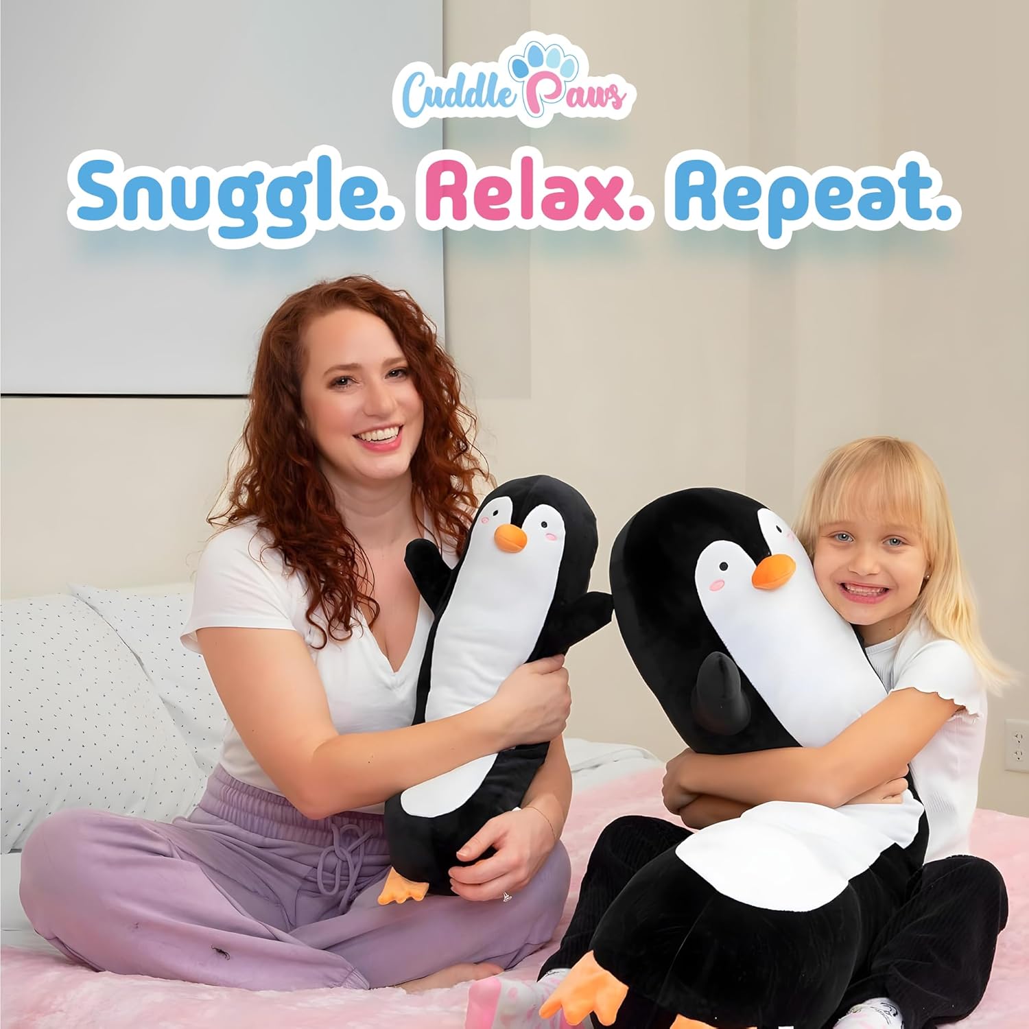 Cuddle Paws Stuffed Animal Penguin Pillow