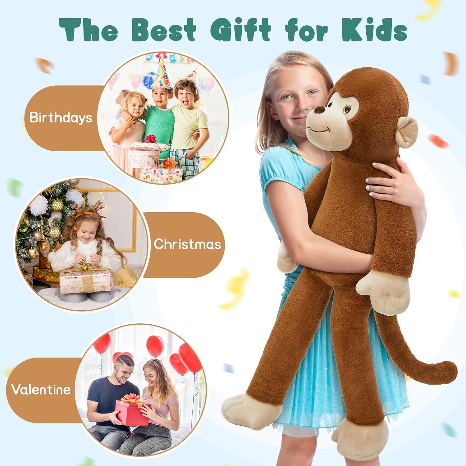 Tezituor Weighted Monkey Plush Toy