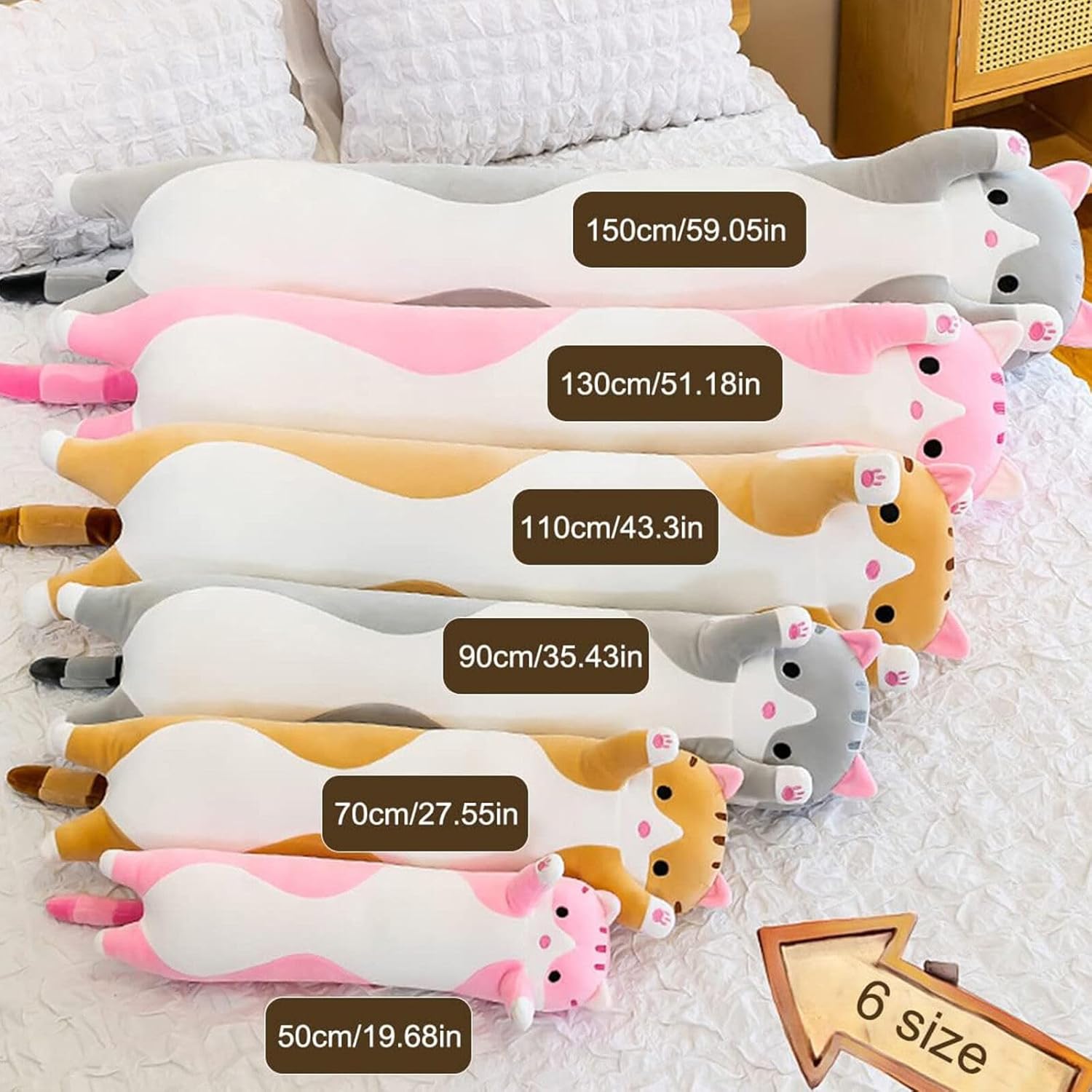 Somao Long Cat Plush Pillow for Kids 1