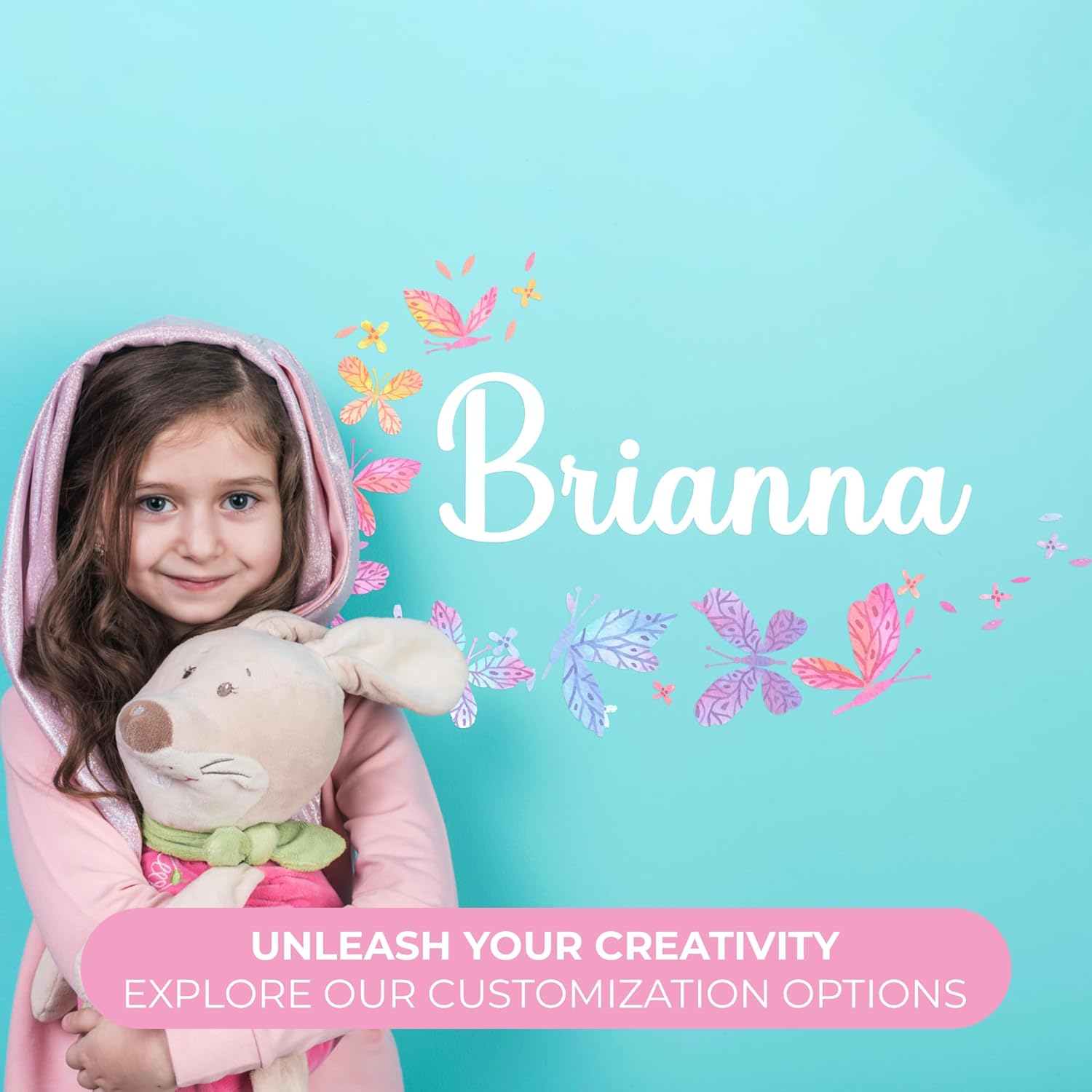 Personalized Name Wall Decals for Girls Bedroom 1