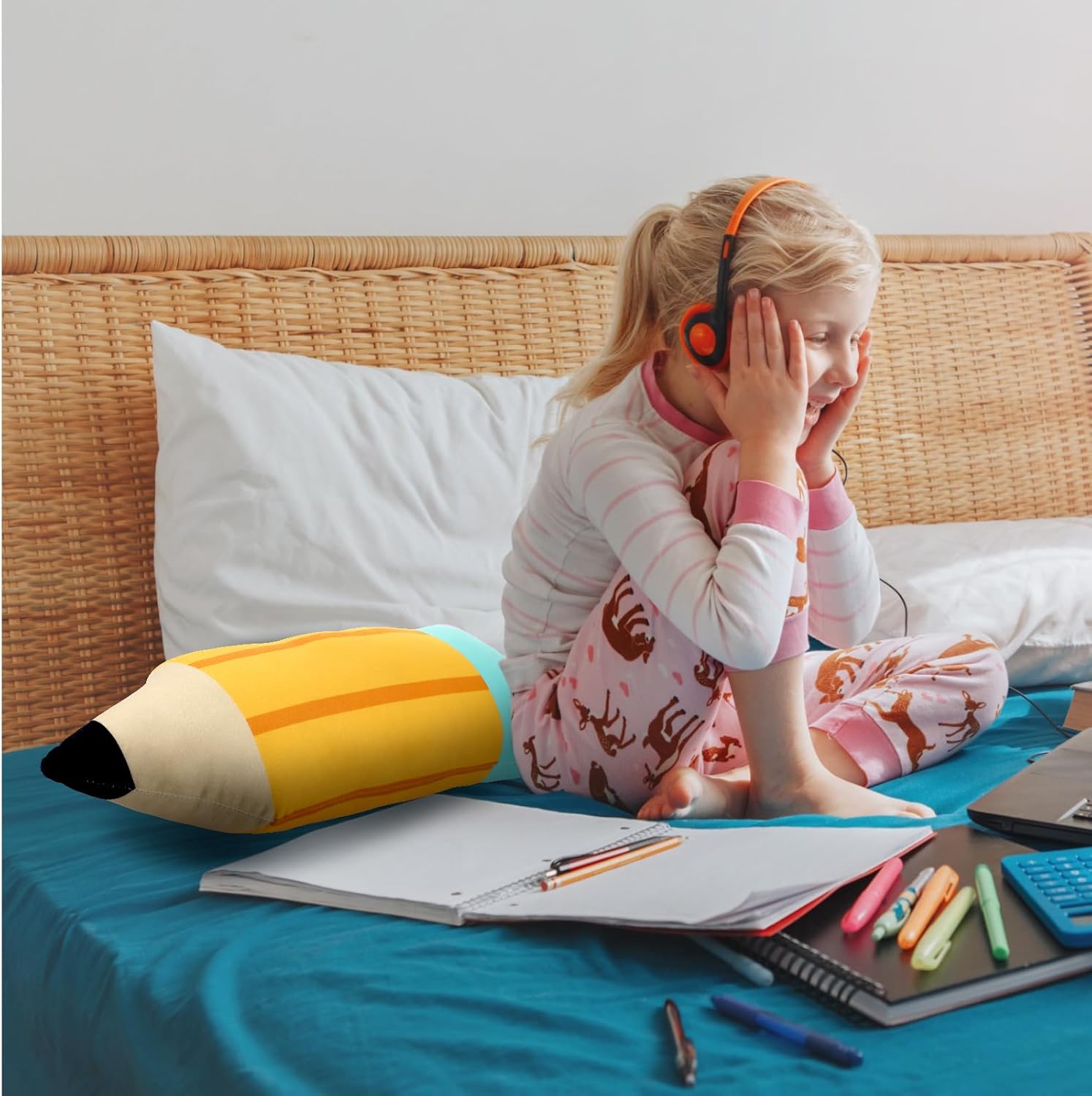 Cute Pencil Plush Pillow for Kids Classroom
