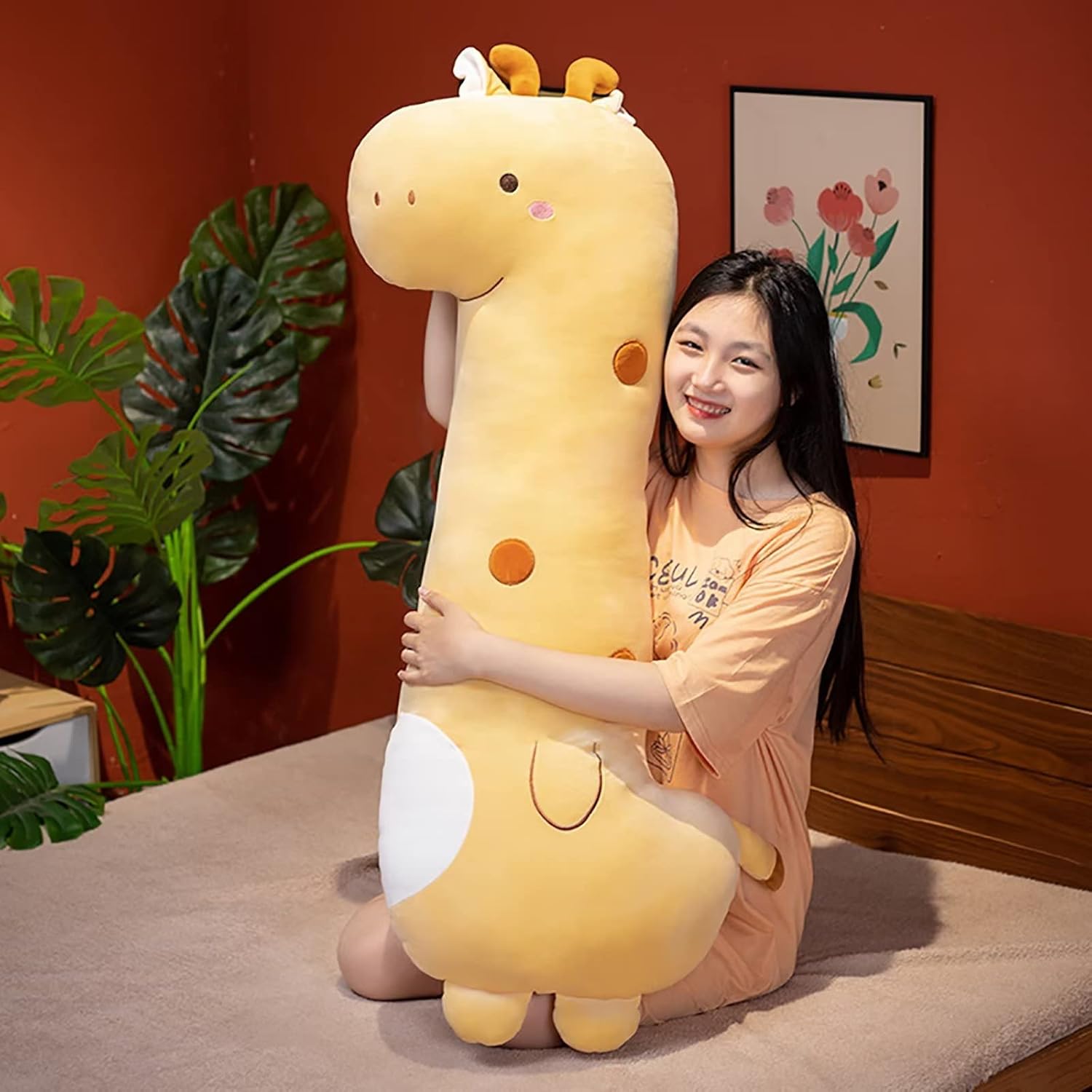 PEACH CAT Giraffe Plush Pillow for Kids