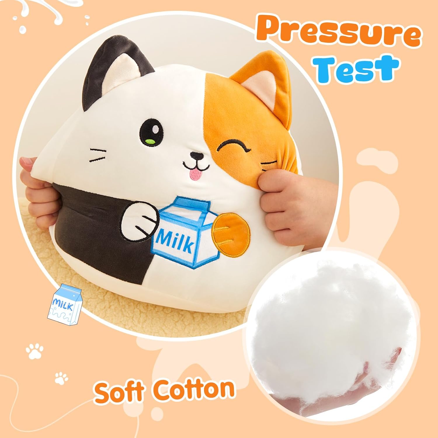 12 Inch Plush Cat Pillow Toy for Kids and Adults