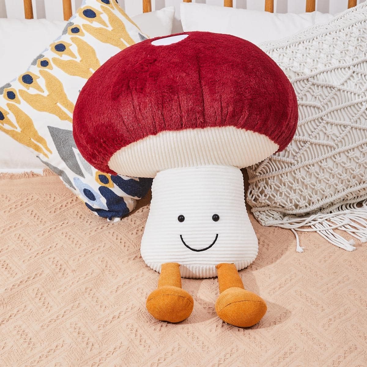 Bestsea Red Mushroom Plush Pillow