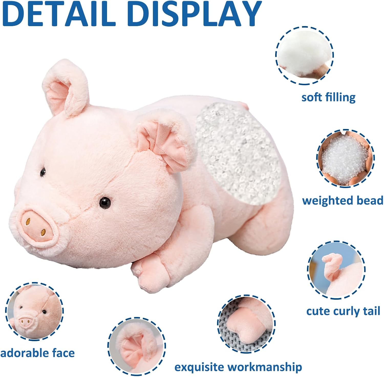 Cute Weighted Pig Plush Toy 33lbs
