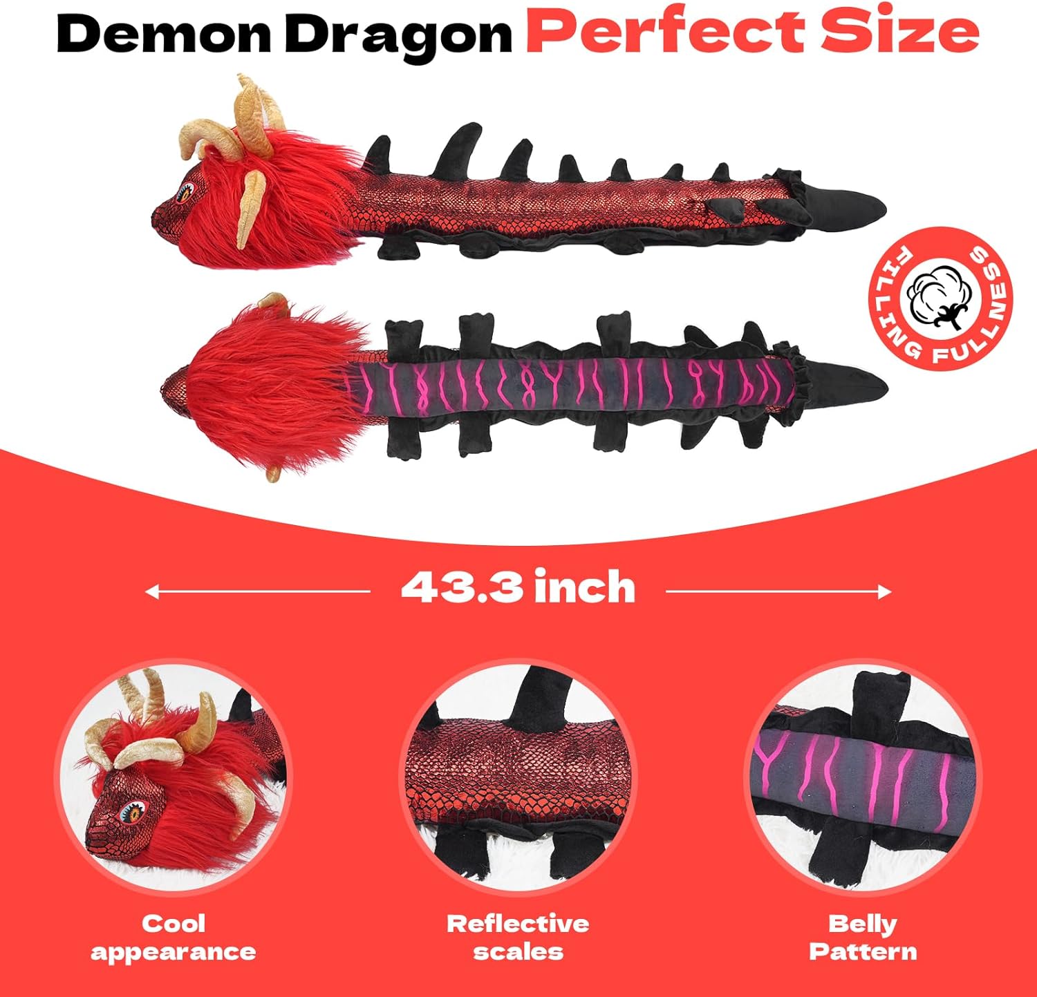 Nadou Demon Dragon Plush Pillow 43 Inches