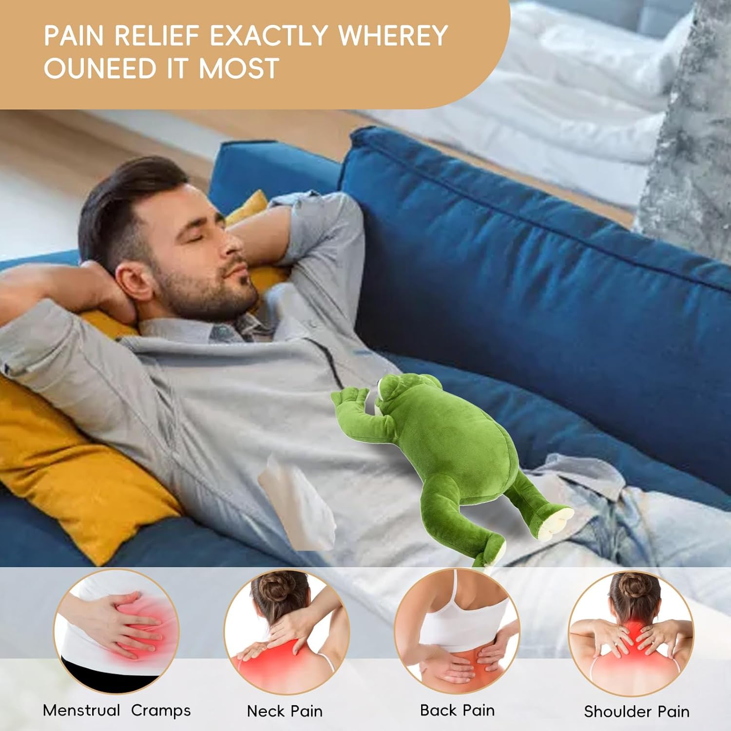 Frog Weighted Plush Pillow 4 lbs Comfort Toy