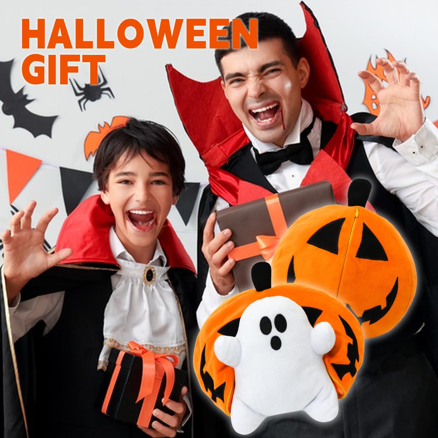 Halloween Pumpkin Ghost Plush Pillow