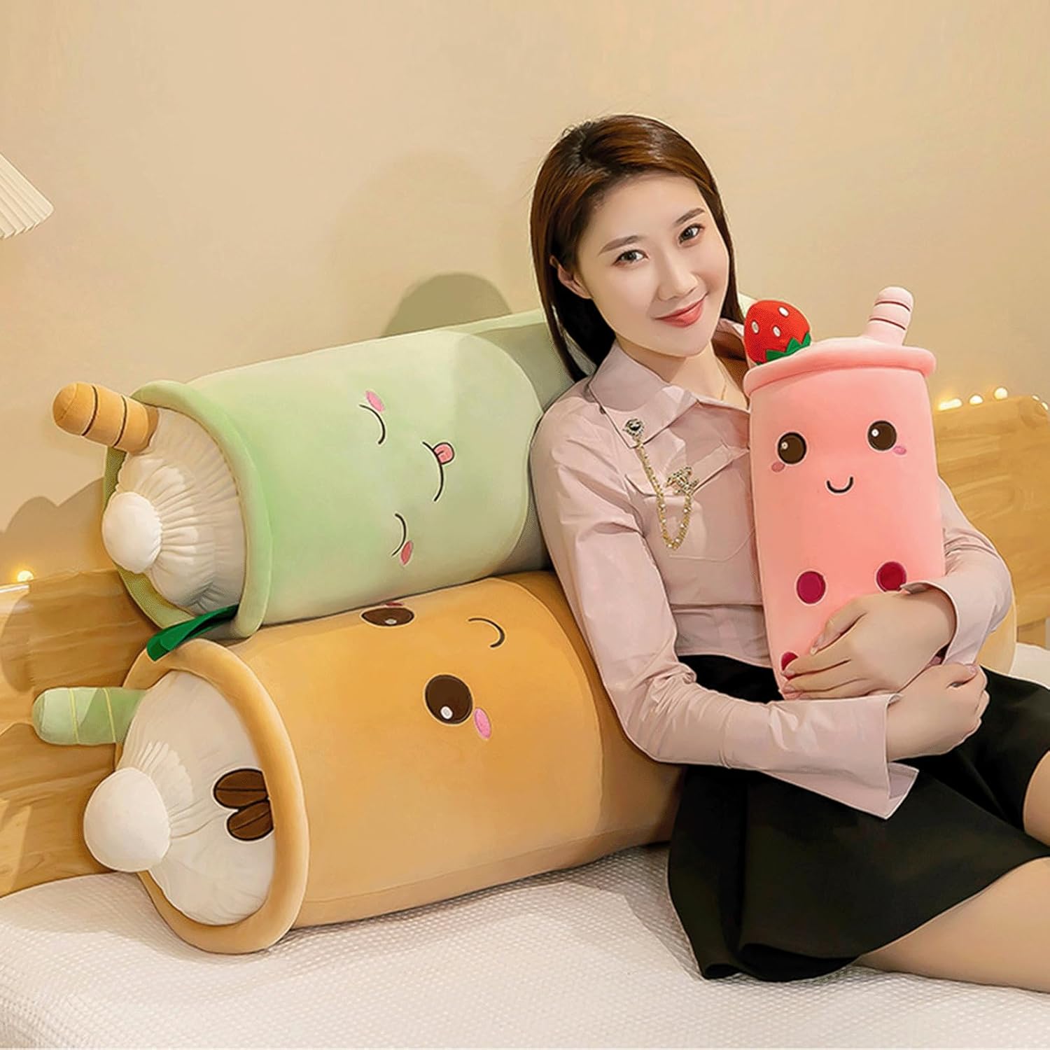 Cute Milk Tea Plush Pillow Toy