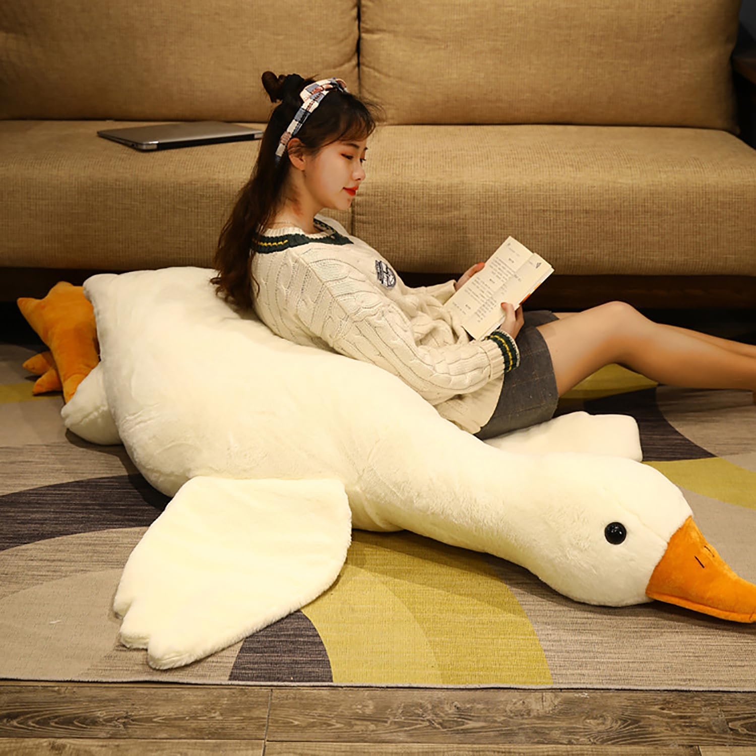 Giant Goose Plush Pillow - 51 in White