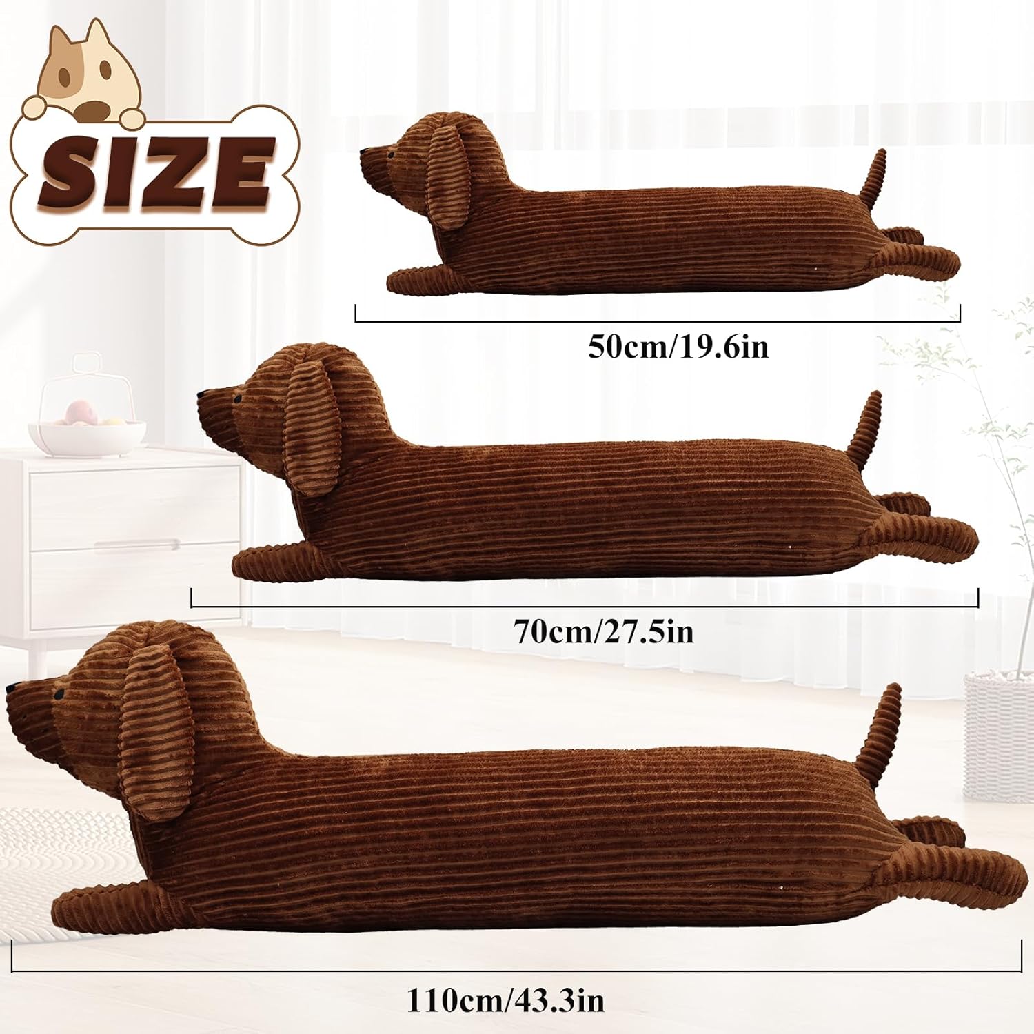 Enhopty 196 Inch Giant Dachshund Plush Pillow