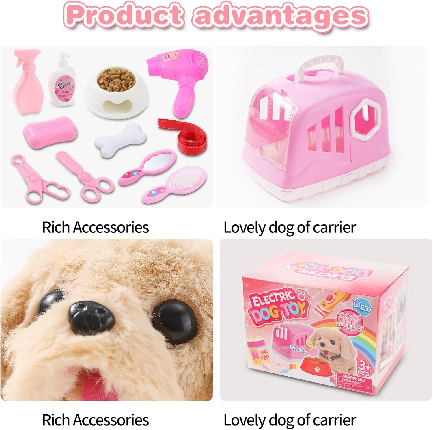 Volmop 14PCS Interactive Plush Dog Toy Set
