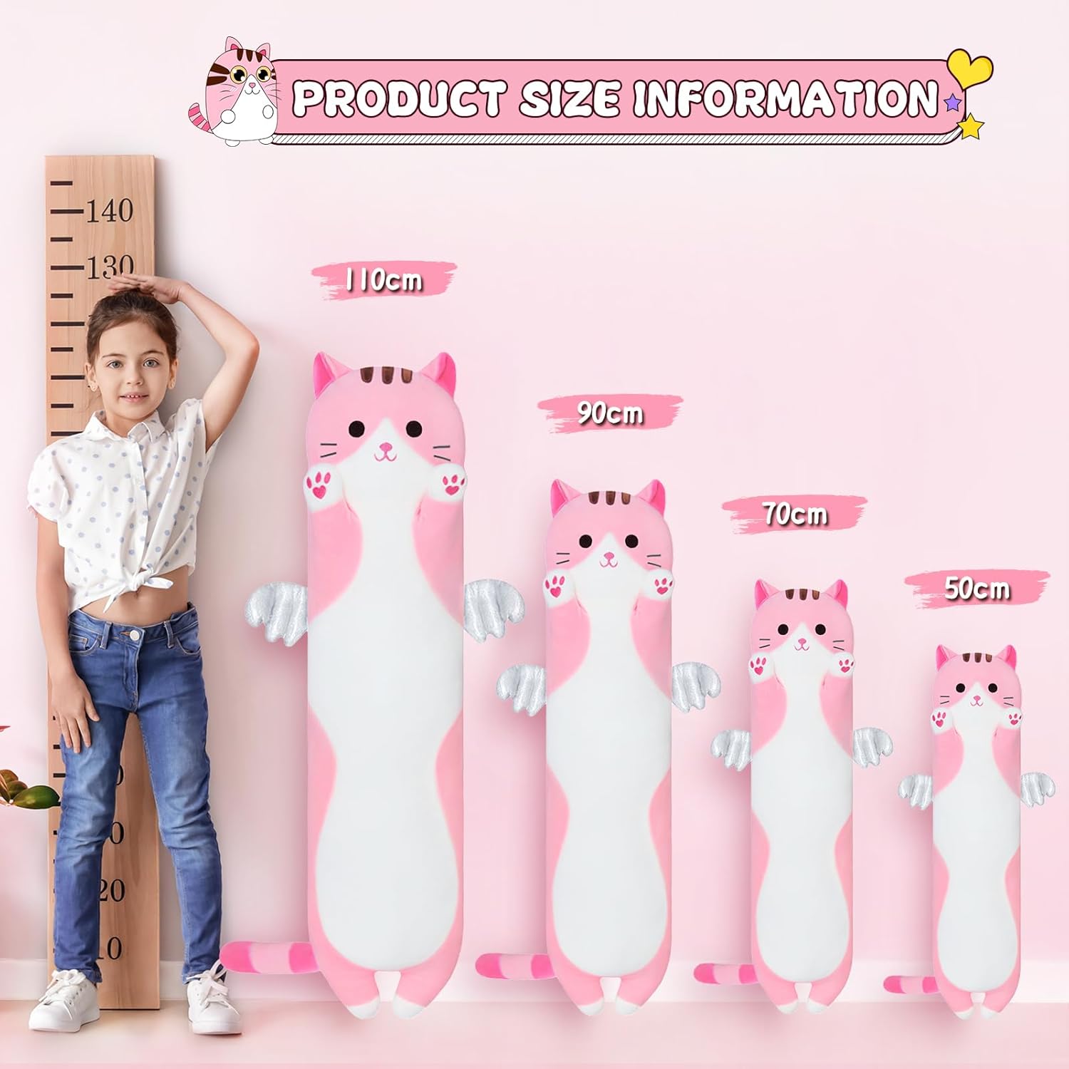 Sausudols Long Cat Plush Pillow