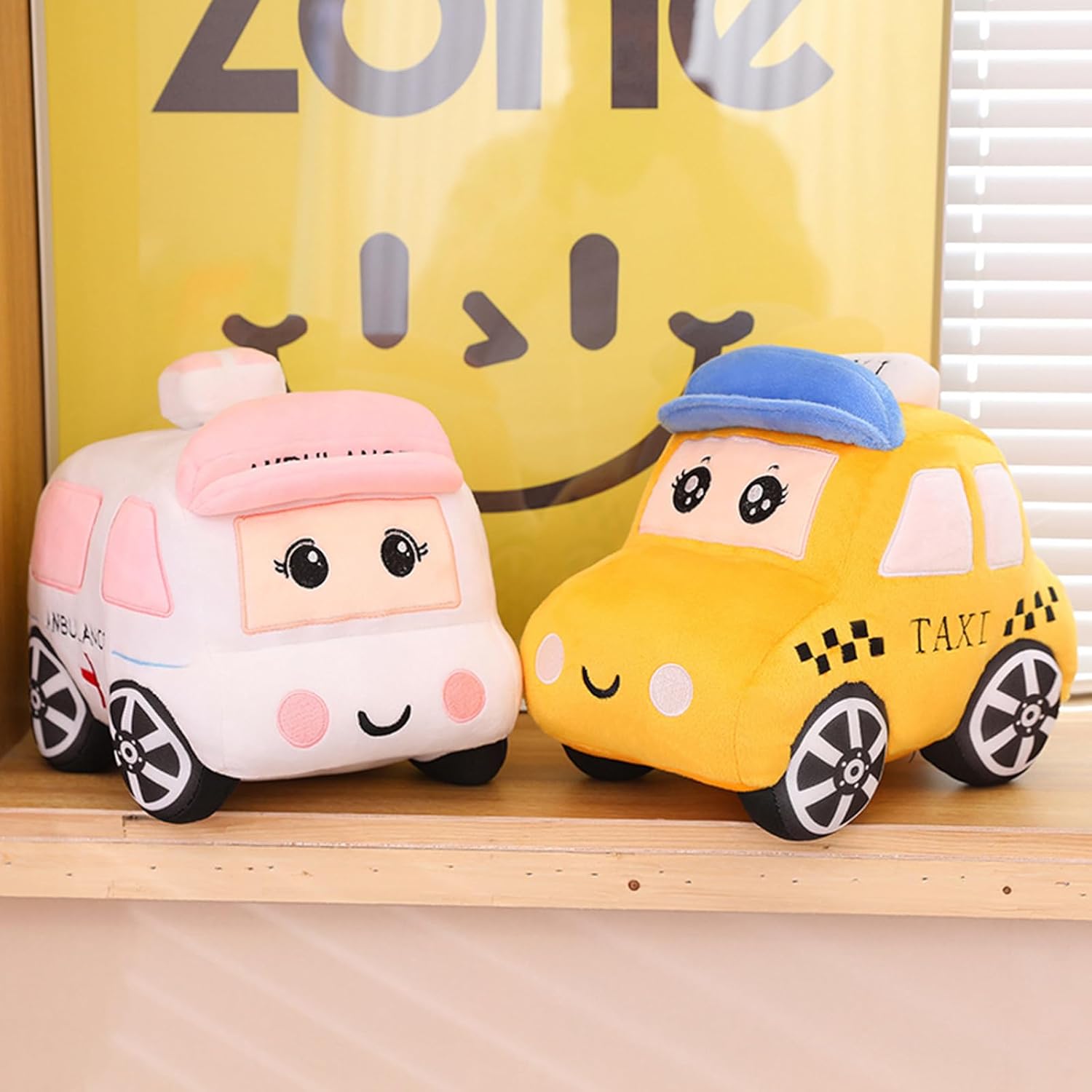 3D Cartoon Ambulance Plush Pillow Toy
