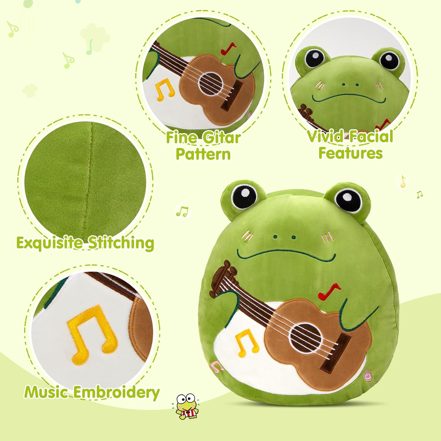 Light Up Singing Frog Plush Pillow