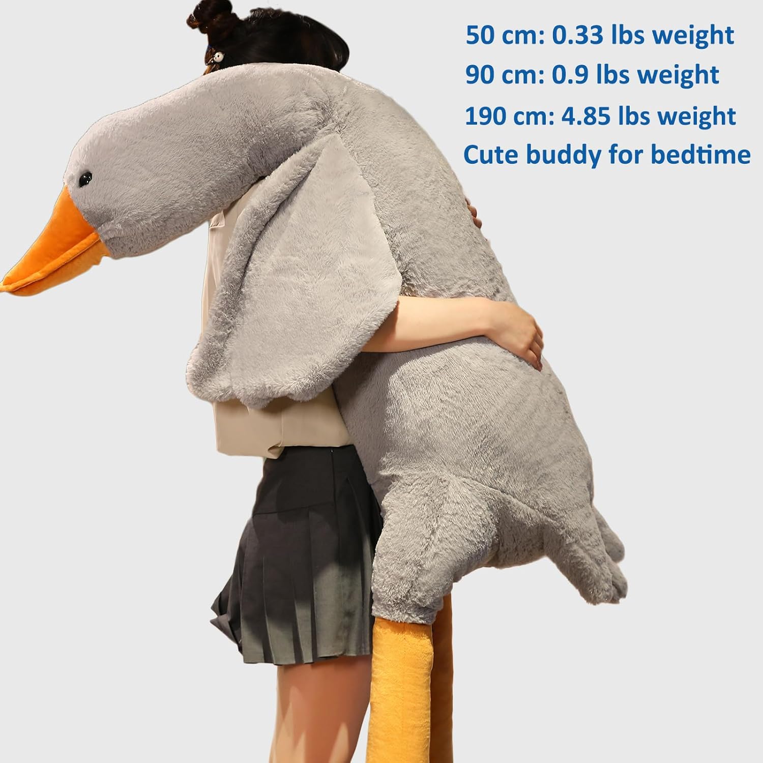 Grafingy Big Grey Swan Plush Pillow