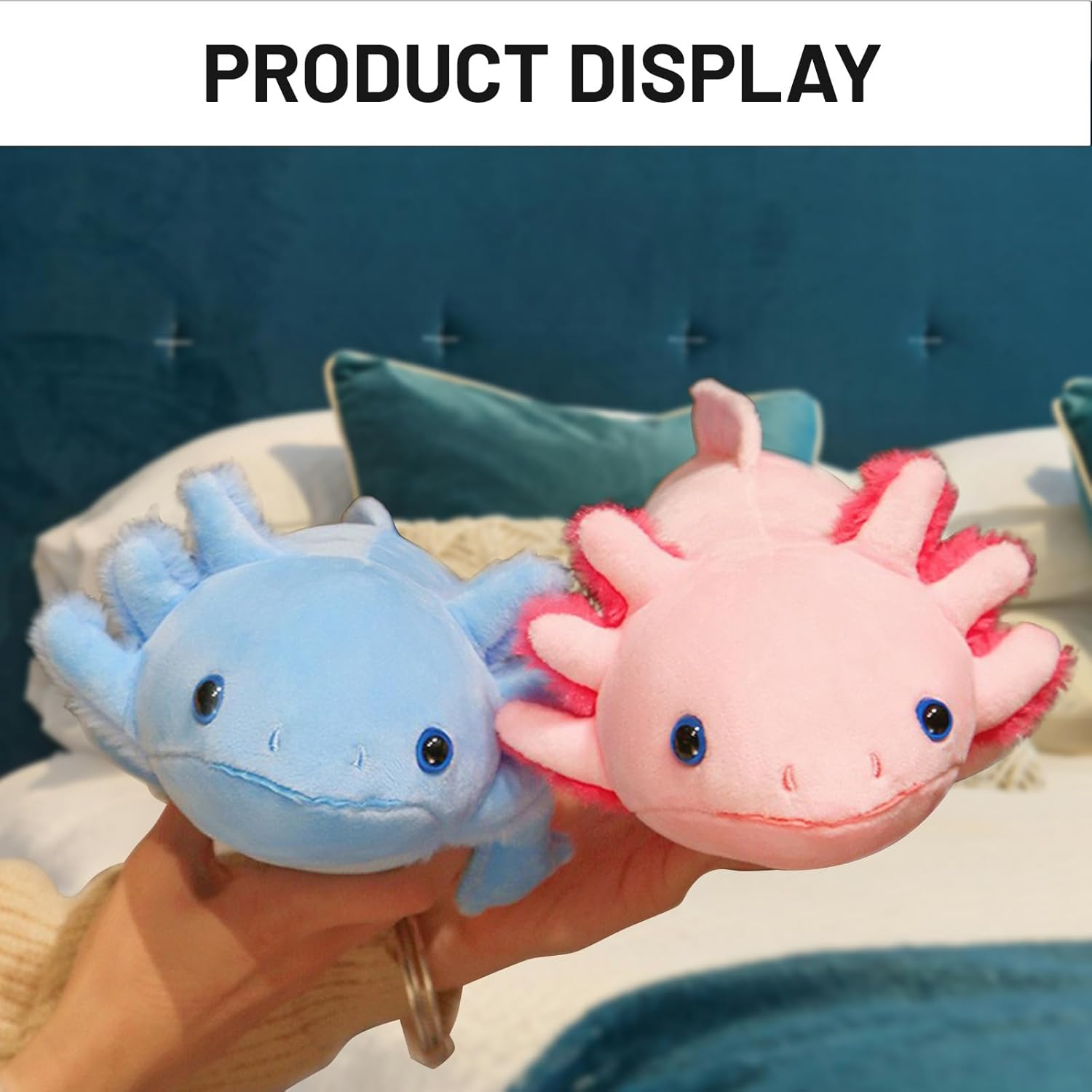 Soft Axolotl Plush Pillow - 19 Inch Blue Cuteness