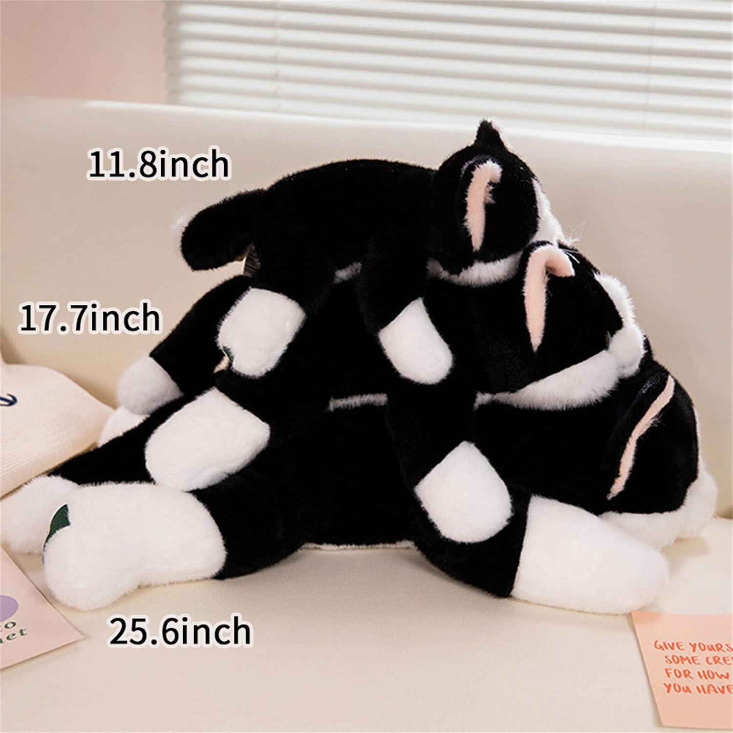 Black and White Cat Weighted Plush Toy