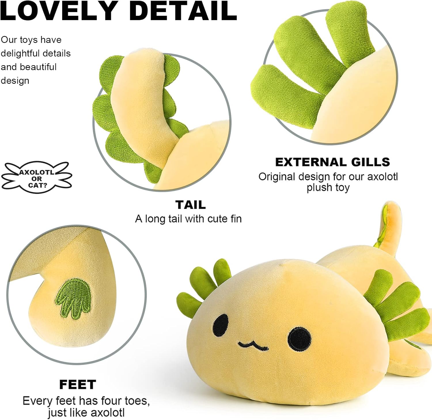 Onsoyours Yellow Axolotl Plush Pillow