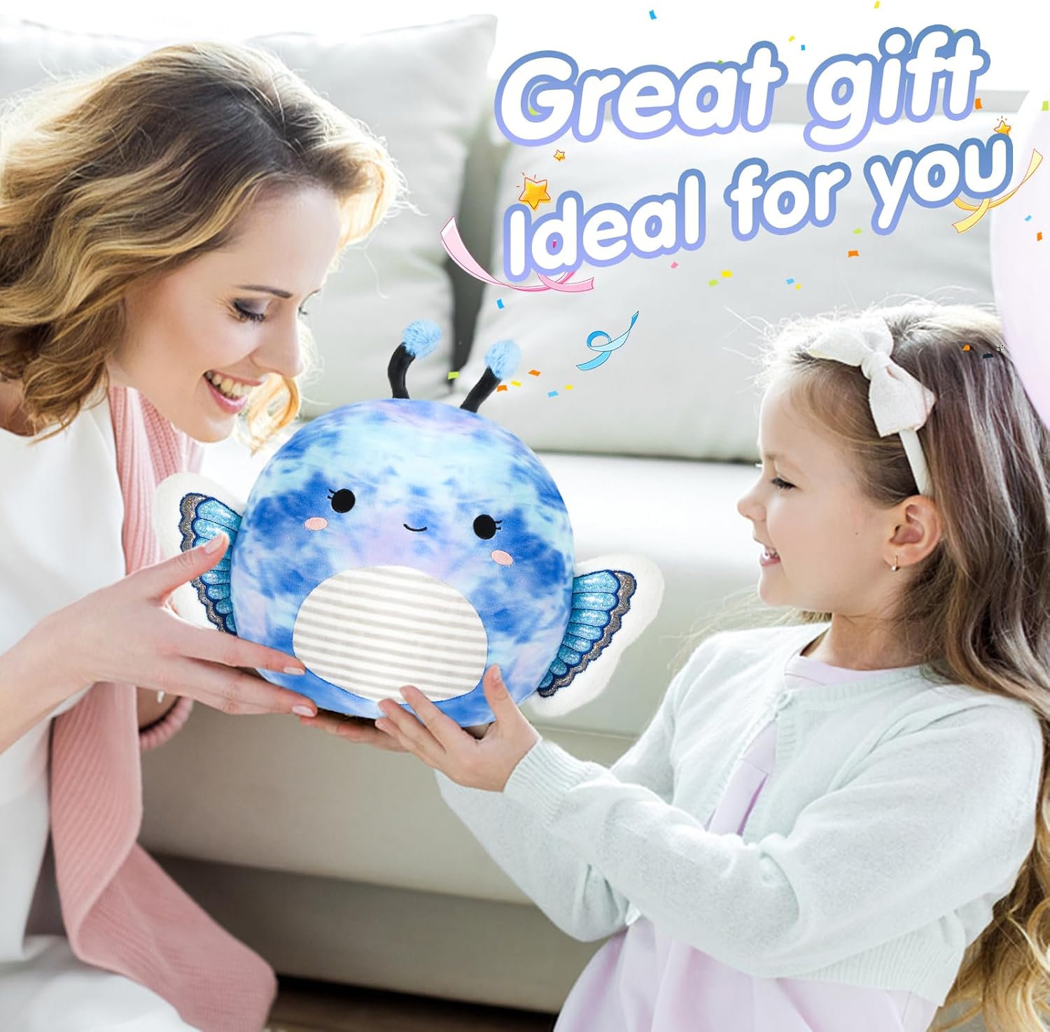 Blue Butterfly Plush Pillow Toy