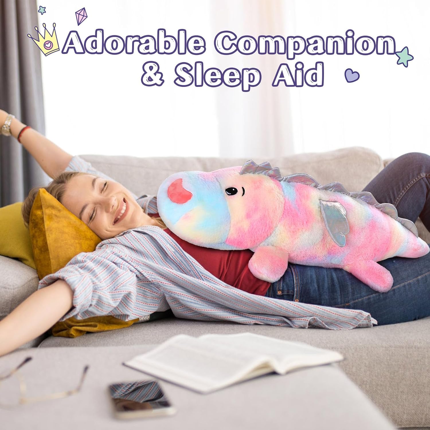 MaoGoLan Weighted Dinosaur Plush Pillow