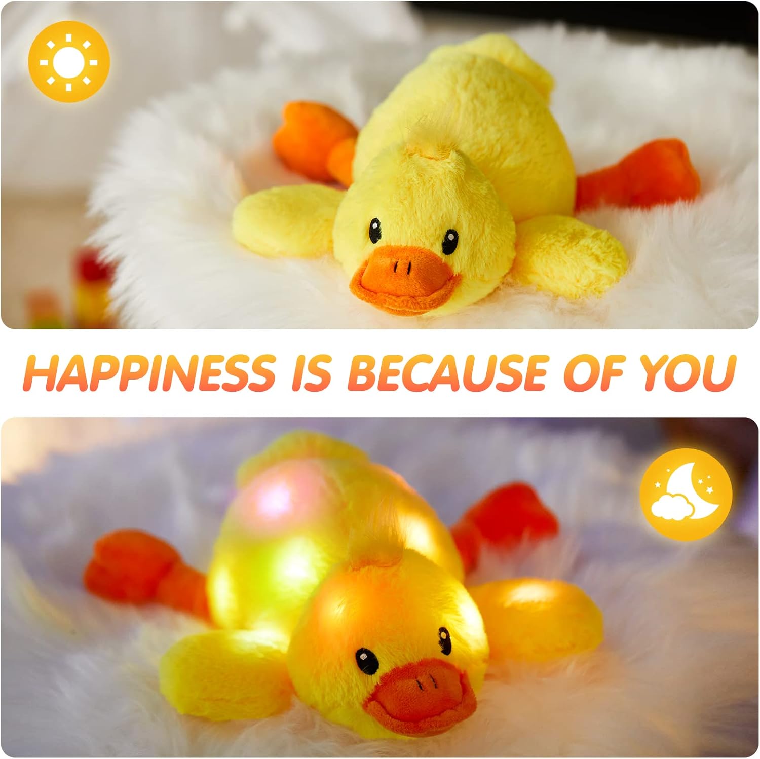 Glow Guards 12 Inch LED Duck Plush Pillow