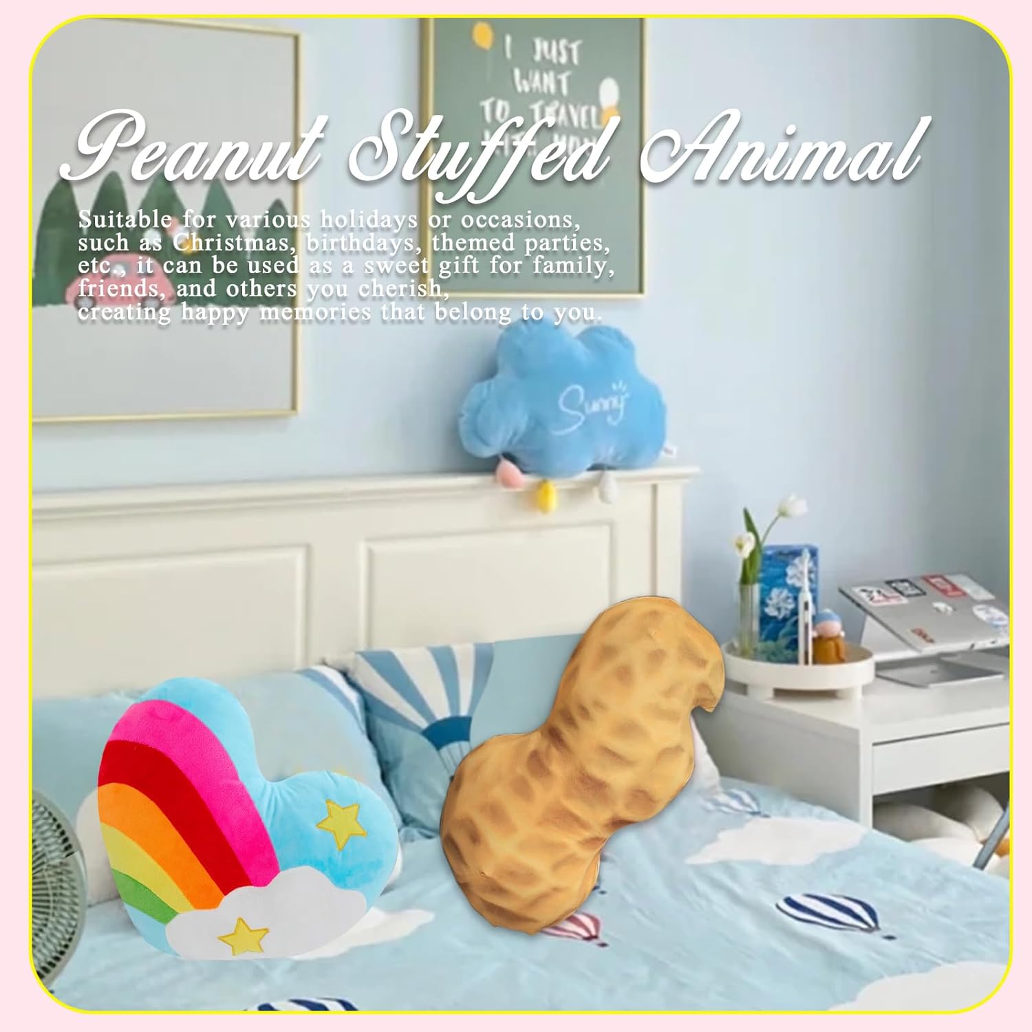177 In Peanut Plush Stuffed Animal Pillow