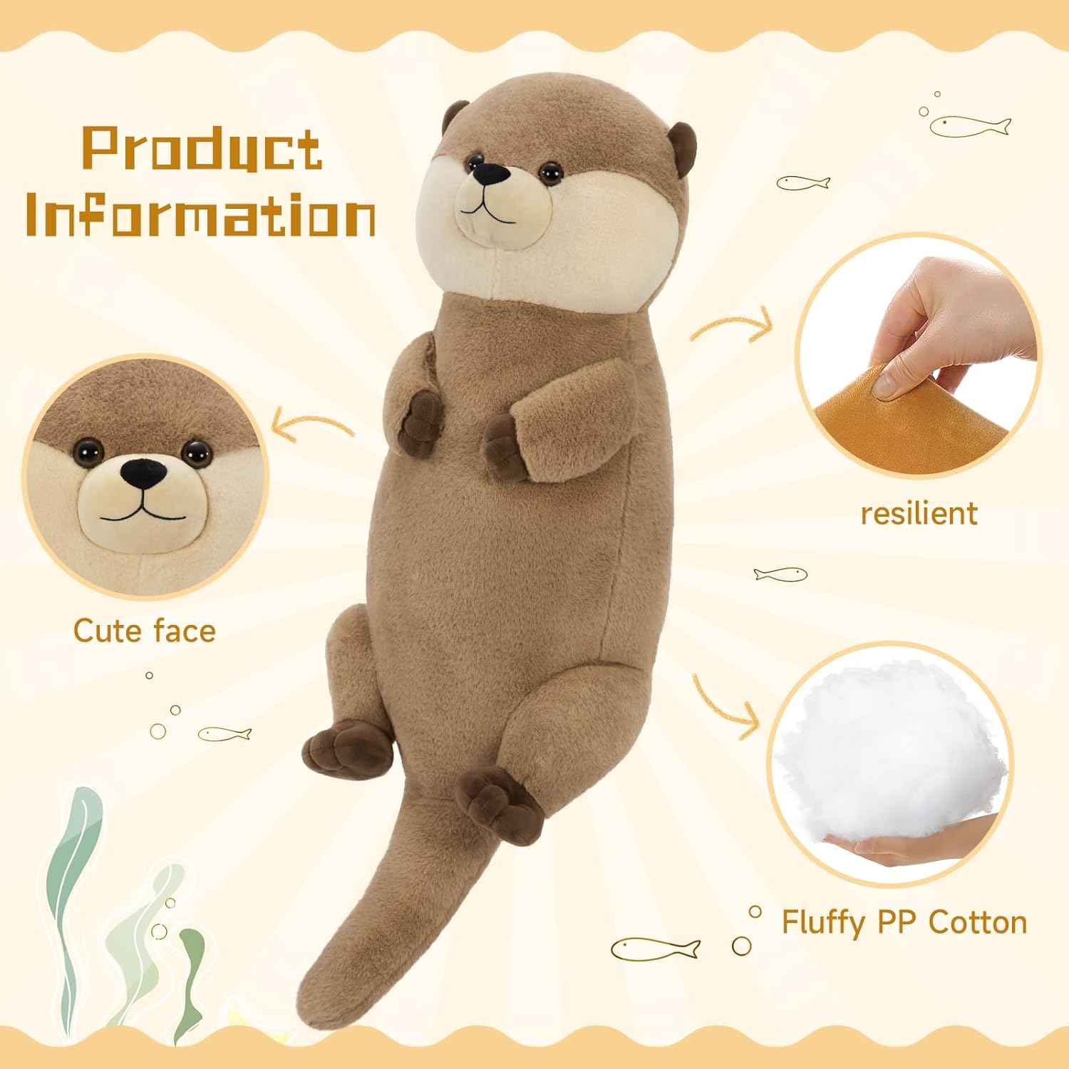 Tezituor 39 Inch Giant Otter Plush Pillow