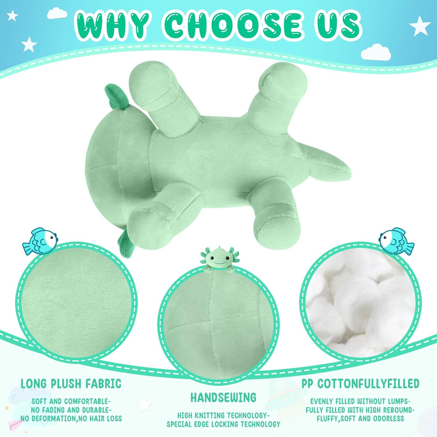 Soft Axolotl Plush Toy for Kids