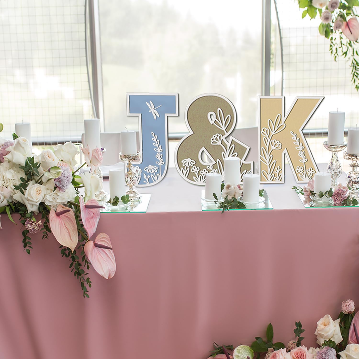 12 Inch Flowered Wooden Letters for Wall Decor