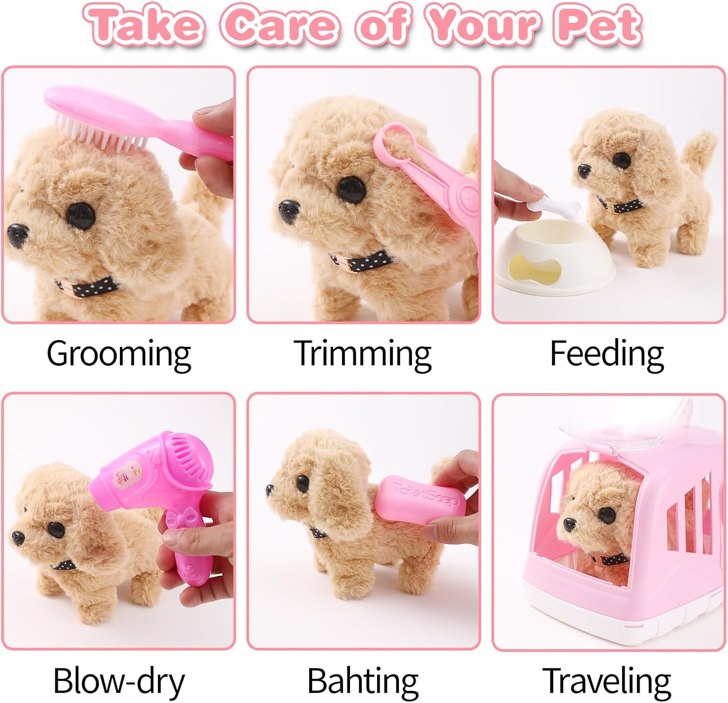 Volmop 14PCS Interactive Plush Dog Toy Set