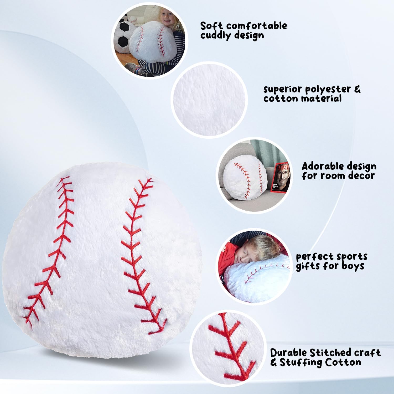 Baseball Pillow Plush for Boys