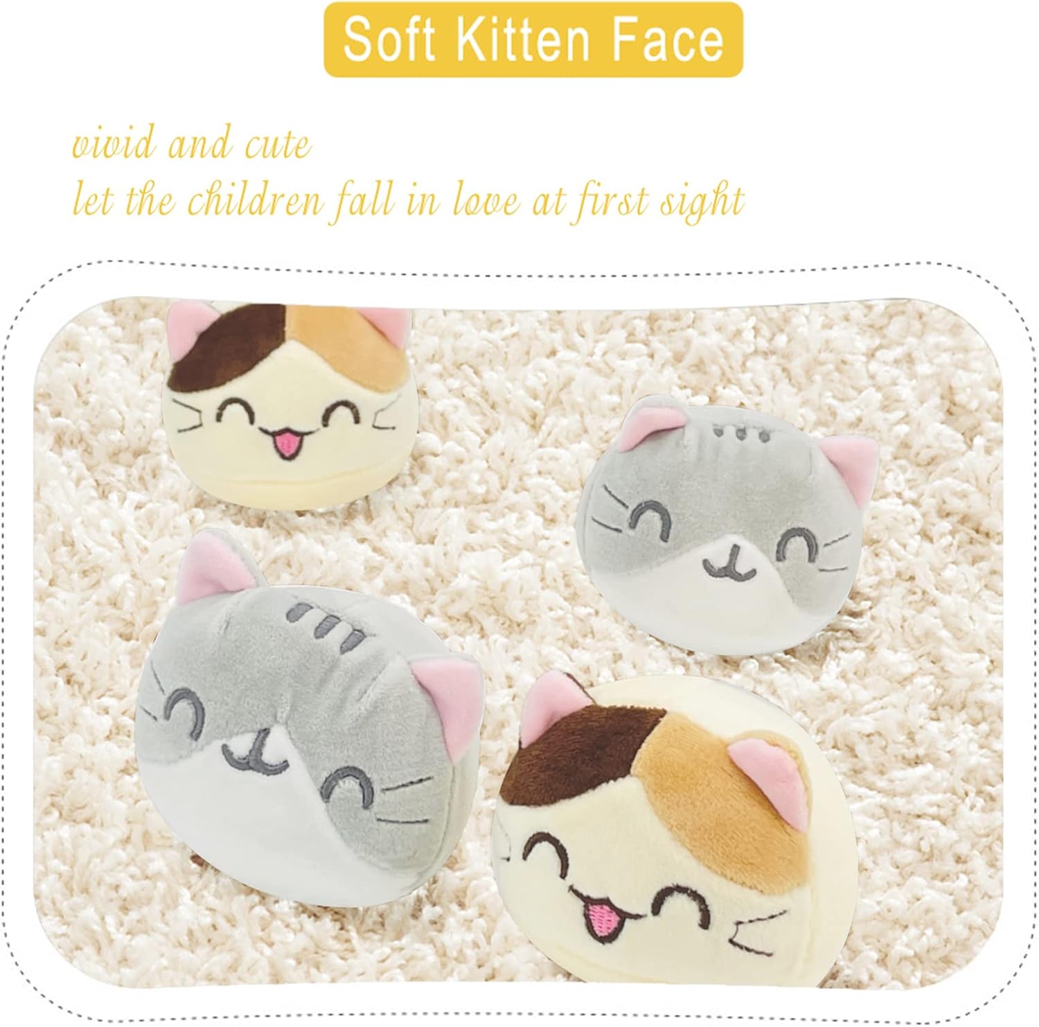 Cute Plush Pillow Throw with Kitten Stuffed Animal Toys