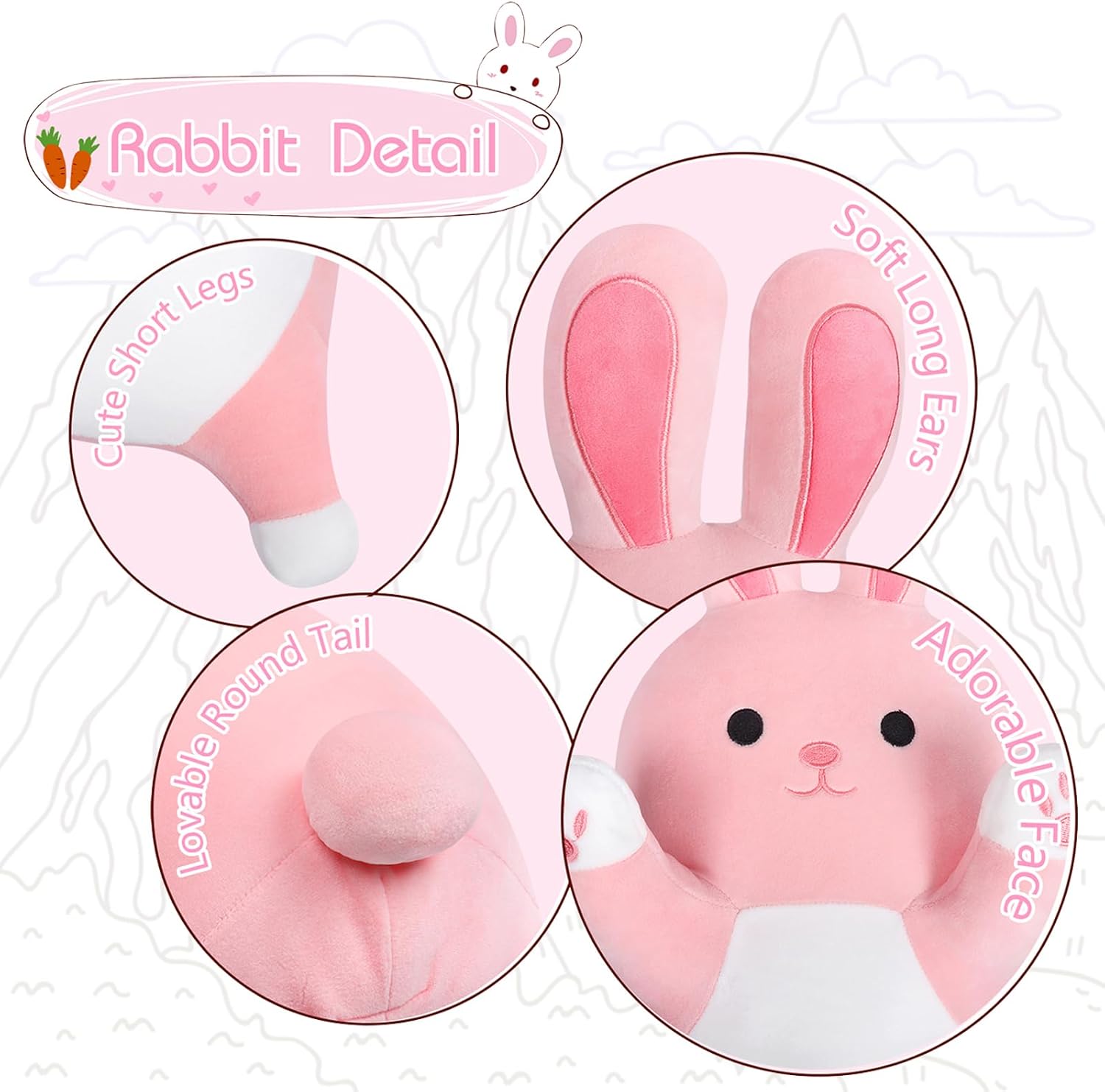 Sprinqdawin Long Rabbit Plush Pillow