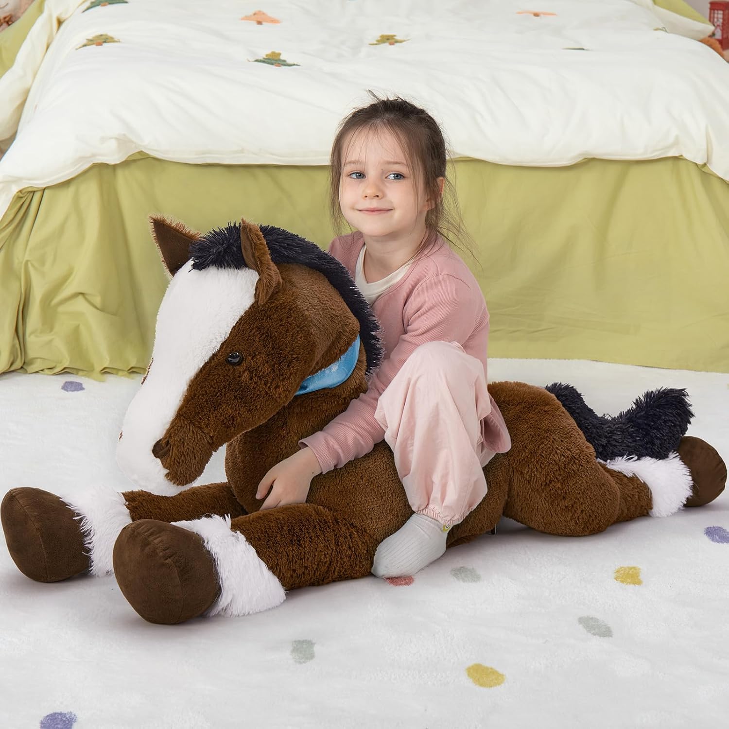 MaoGoLan Large Ridable Plush Horse Toy