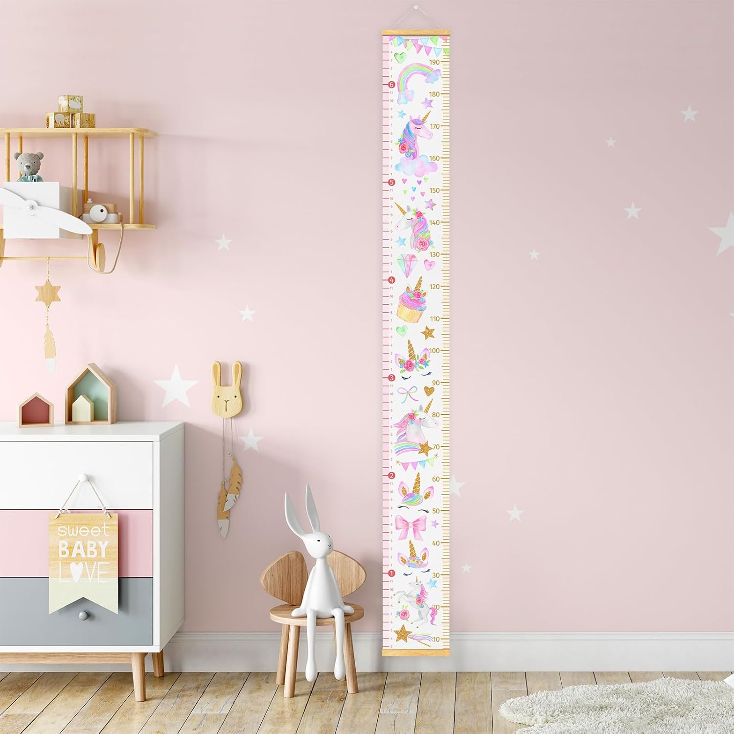 HomeEvolution Kids Growth Chart Unicorn Wall Ruler