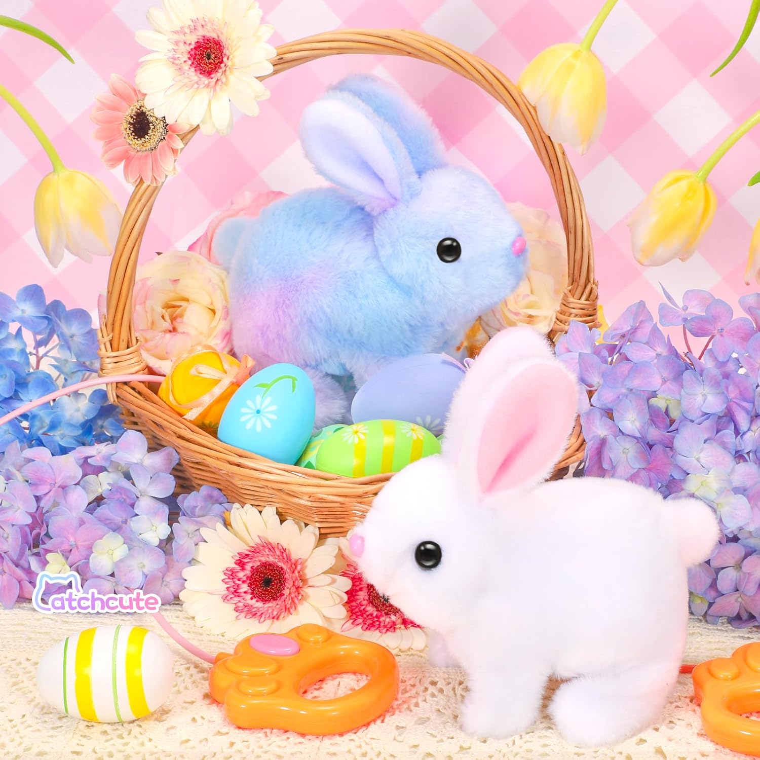 CatchCute Hopping Plush Bunny Interactive Toy