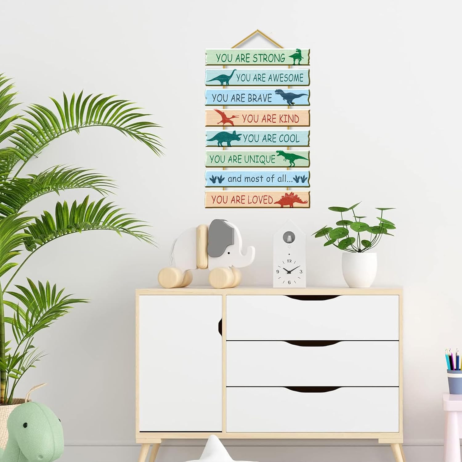 Dinosaur Room Decor Wall Plaque for Boys